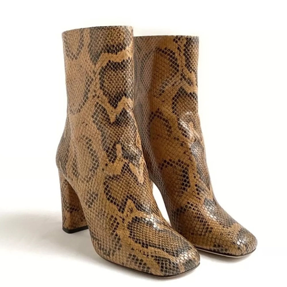 New In Box Paris Texas 95 Brown Python Square Toe Boots